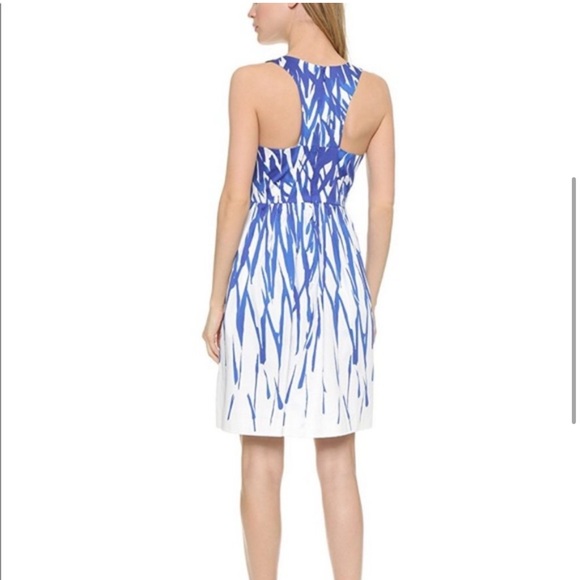 NWT MILLY Isadora A-Line Brushstroke Dress Blue White Size 2 - Picture 4 of 14